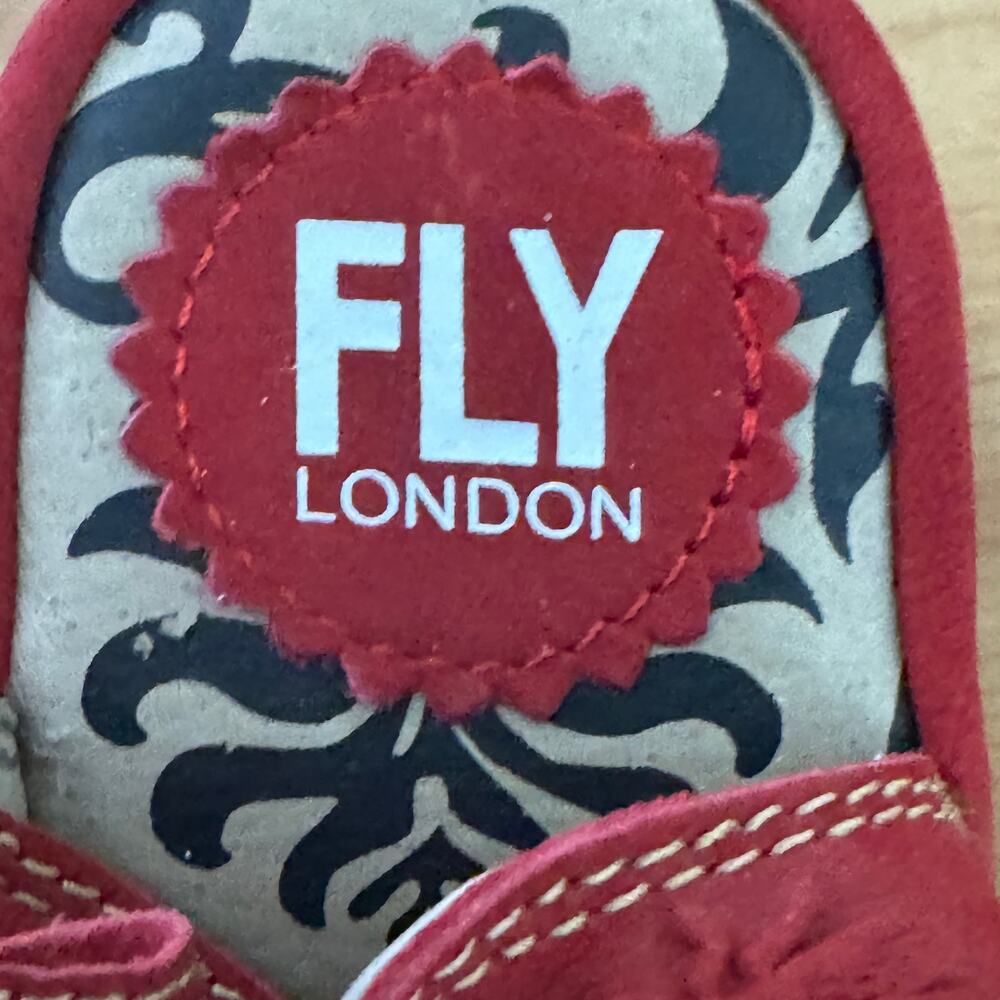 Fly London Red Open-Toe Heels - Picture 6 of 9